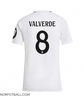 Billige Fotballdrakt Real Madrid Federico Valverde #8 Replika Hjemmedrakt Dame 2024-25 Kortermet